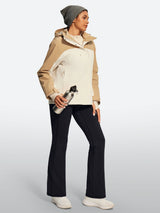 IUGA HeatLab® Sandwich Waistband No Front Seam Fleece Lined Bootcut Yoga Pants With Pockets - IUGA