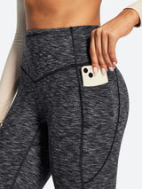 IUGA HeatLab® Sandwich Waistband No Front Seam Fleece Lined Bootcut Yoga Pants With Pockets - IUGA