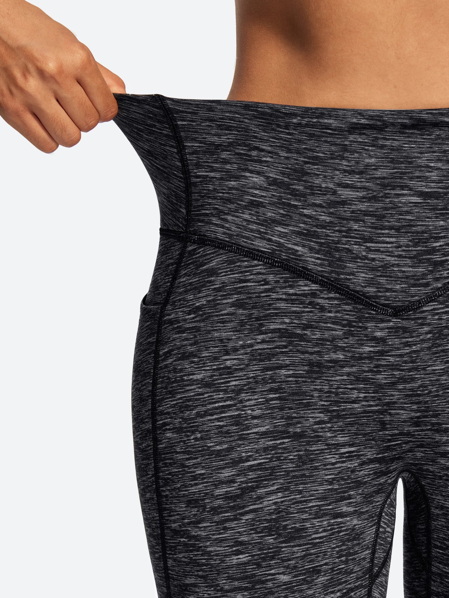 IUGA HeatLab® Sandwich Waistband No Front Seam Fleece Lined Bootcut Yoga Pants With Pockets - IUGA