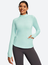 IUGA Turtleneck Long Sleeve Fleece Lined Thermal Shirts With Pockets | Affordable Yoga Leggings & Activewear by IUGA
