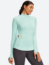 IUGA Turtleneck Long Sleeve Fleece Lined Thermal Shirts With Pockets | Affordable Yoga Leggings & Activewear by IUGA