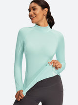 IUGA Turtleneck Long Sleeve Fleece Lined Thermal Shirts With Pockets | Affordable Yoga Leggings & Activewear by IUGA