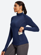 IUGA Turtleneck Long Sleeve Fleece Lined Thermal Shirts With Pockets | Affordable Yoga Leggings & Activewear by IUGA