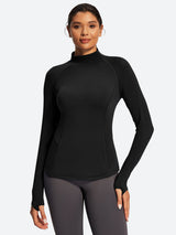 IUGA Turtleneck Long Sleeve Fleece Lined Thermal Shirts With Pockets | Affordable Yoga Leggings & Activewear by IUGA