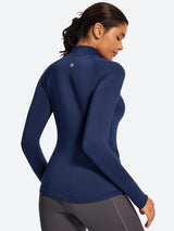 IUGA Turtleneck Long Sleeve Fleece Lined Thermal Shirts With Pockets | Affordable Yoga Leggings & Activewear by IUGA