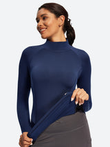 IUGA Turtleneck Long Sleeve Fleece Lined Thermal Shirts With Pockets | Affordable Yoga Leggings & Activewear by IUGA