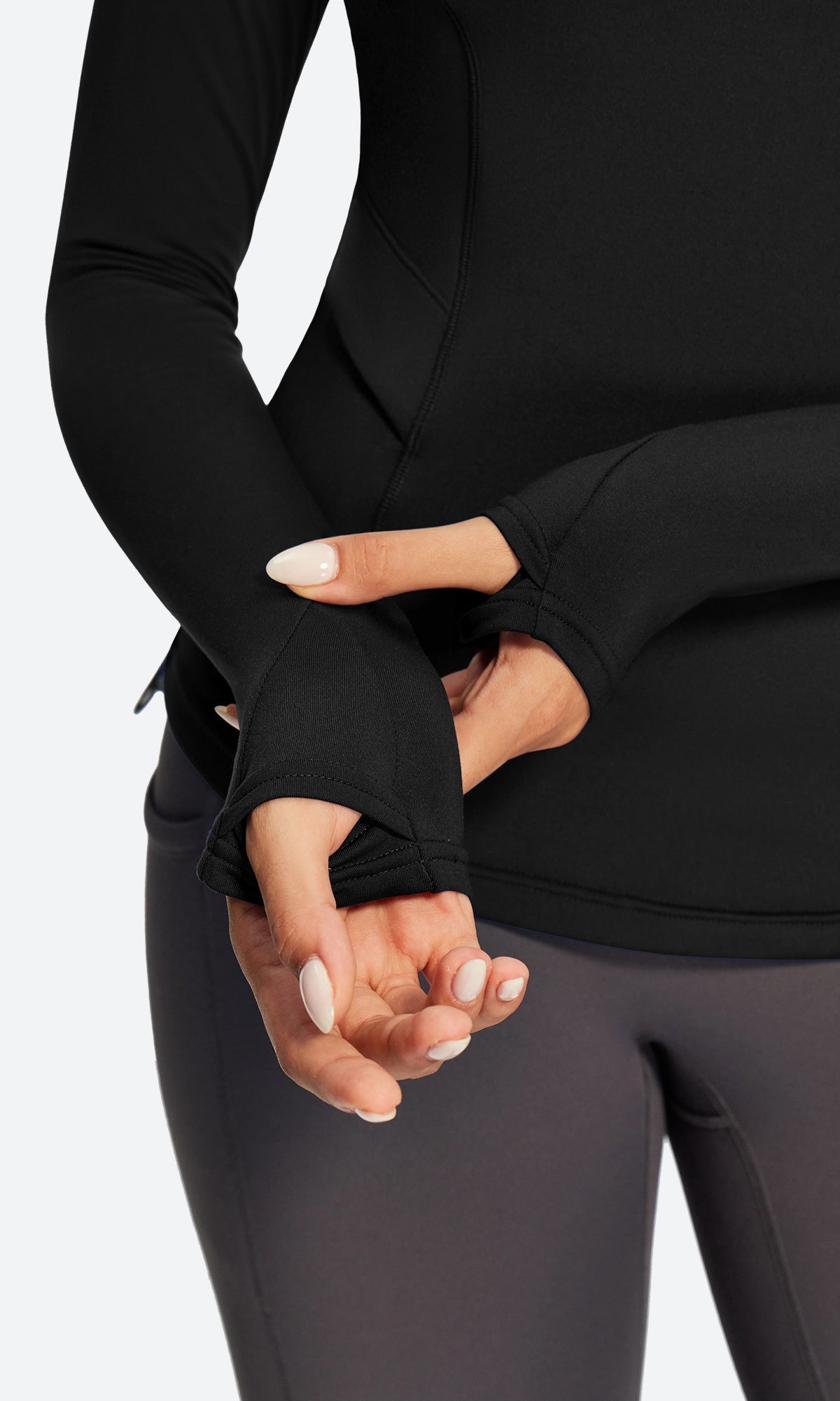IUGA Turtleneck Long Sleeve Fleece Lined Thermal Shirts With Pockets | Affordable Yoga Leggings & Activewear by IUGA