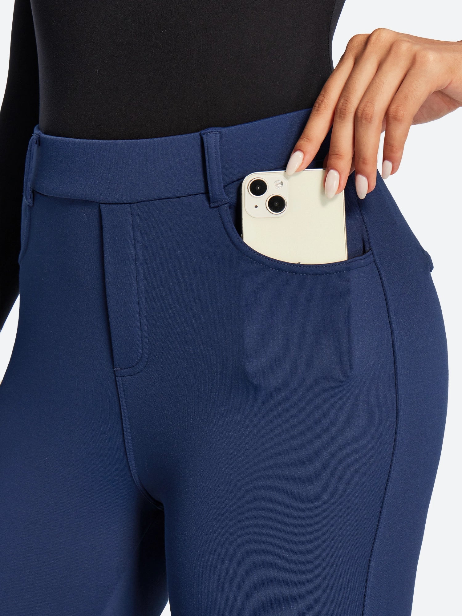 IUGA HeatLab® Fleece Lined Pull On High Waisted Dress Pants With Pockets | Affordable Yoga Leggings & Activewear by IUGA