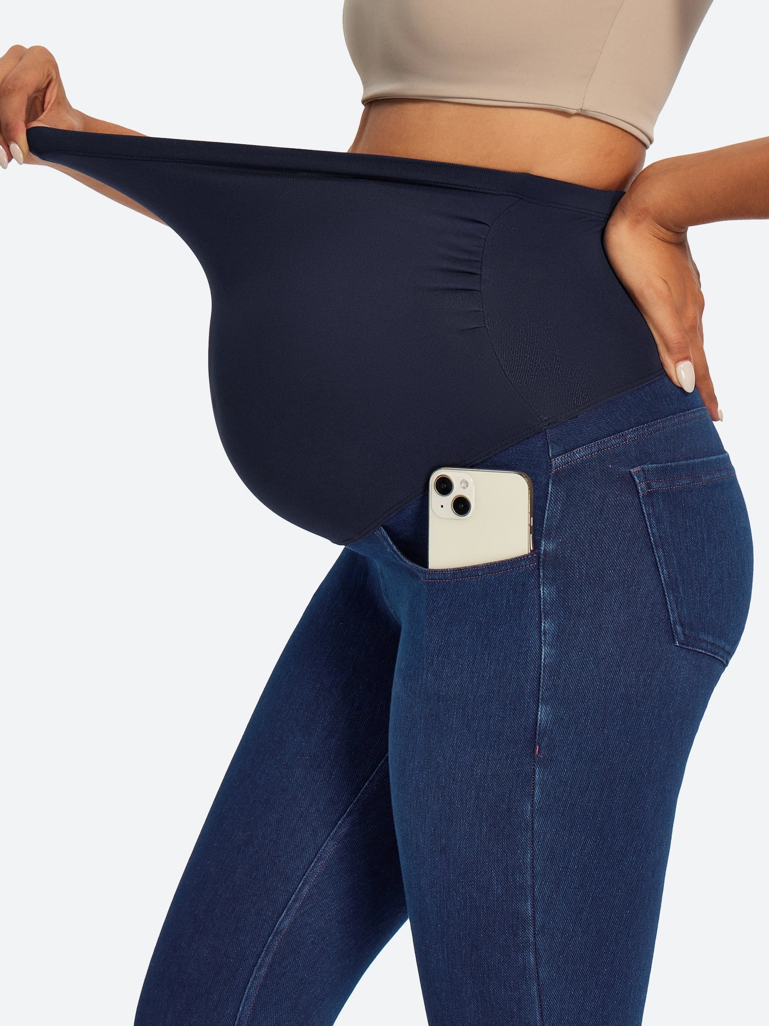 IUGA Over Belly Comfy Stretch Maternity Jeans | Affordable Yoga Leggings & Activewear by IUGA