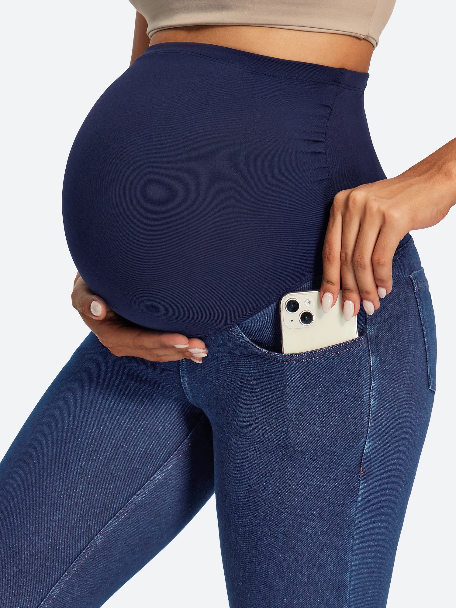 IUGA Over Belly Comfy Stretch Maternity Jeans | Affordable Yoga Leggings & Activewear by IUGA