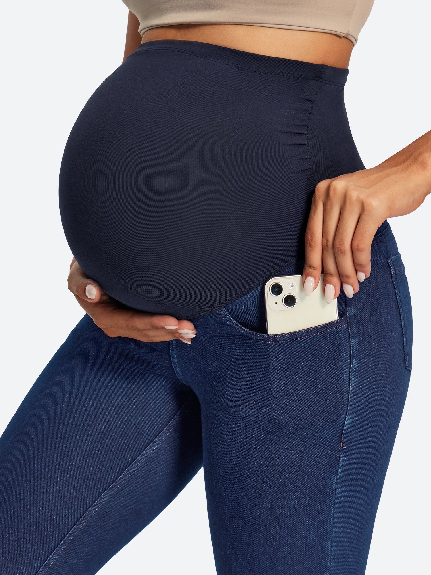 IUGA Over Belly Comfy Stretch Maternity Jeans | Affordable Yoga Leggings & Activewear by IUGA