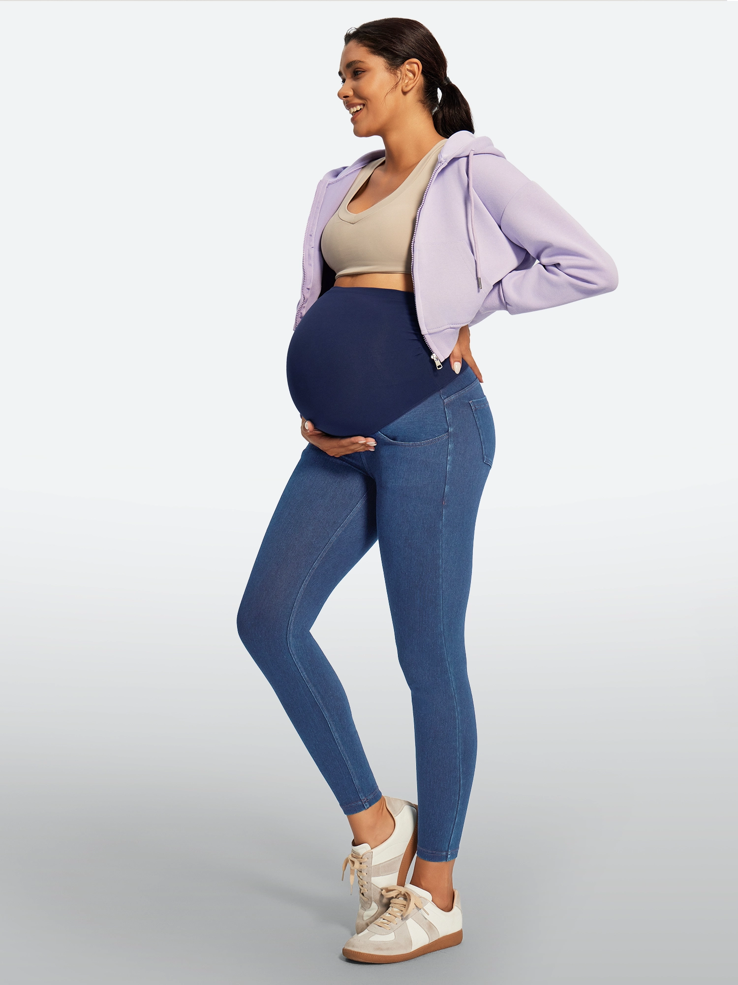 IUGA Over Belly Comfy Stretch Maternity Jeans | Affordable Yoga Leggings & Activewear by IUGA