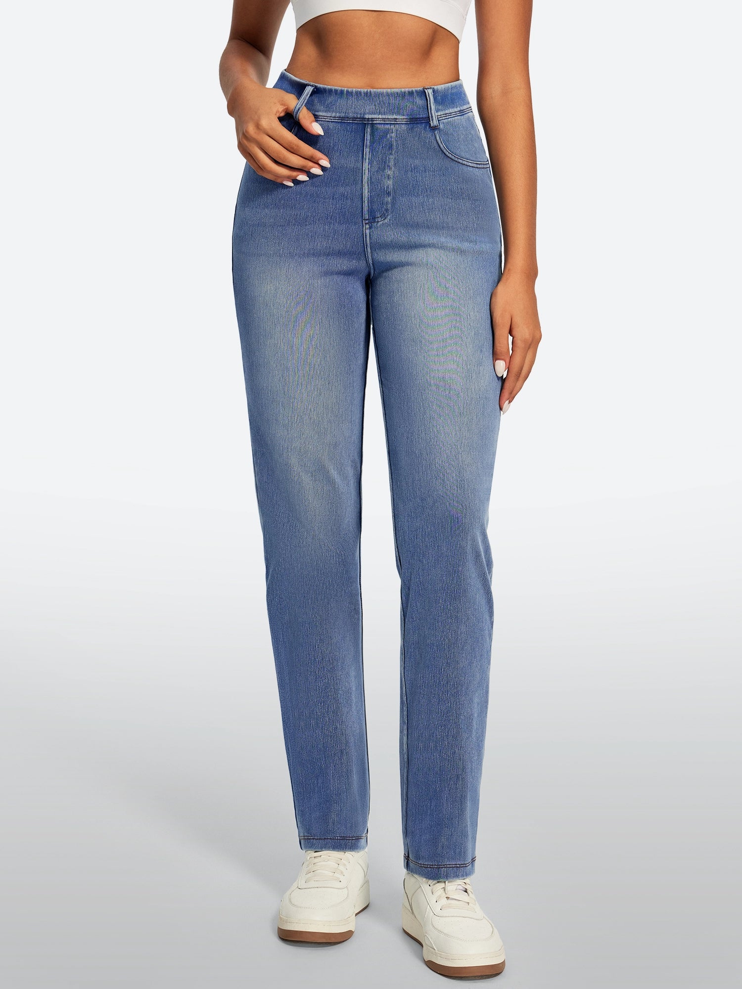 IUGA FlexDenim® High Waisted  Bootcut  Straight Leg Jeans | Affordable Yoga Leggings & Activewear by IUGA