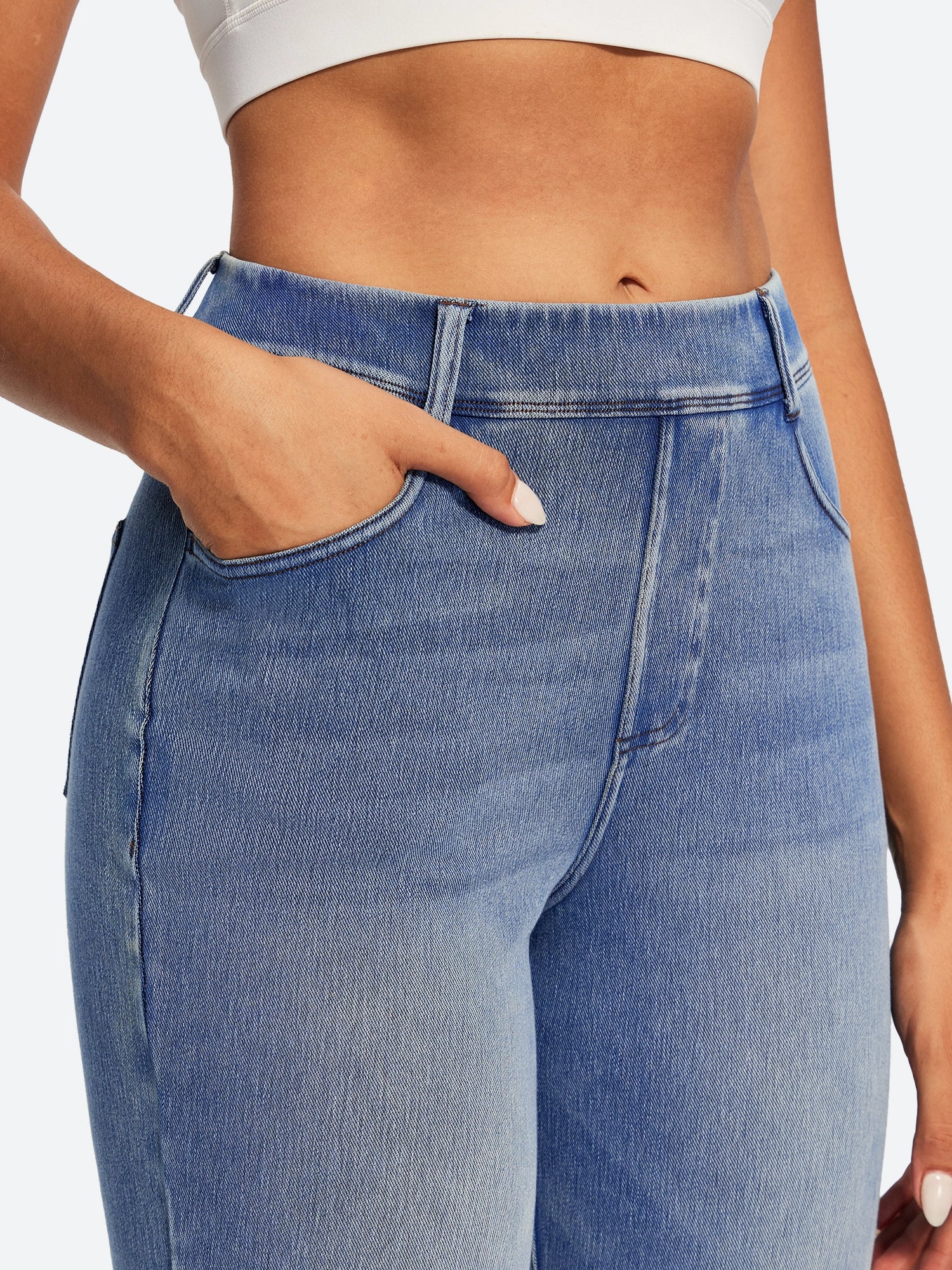 IUGA FlexDenim® High Waisted  Bootcut  Straight Leg Jeans | Affordable Yoga Leggings & Activewear by IUGA