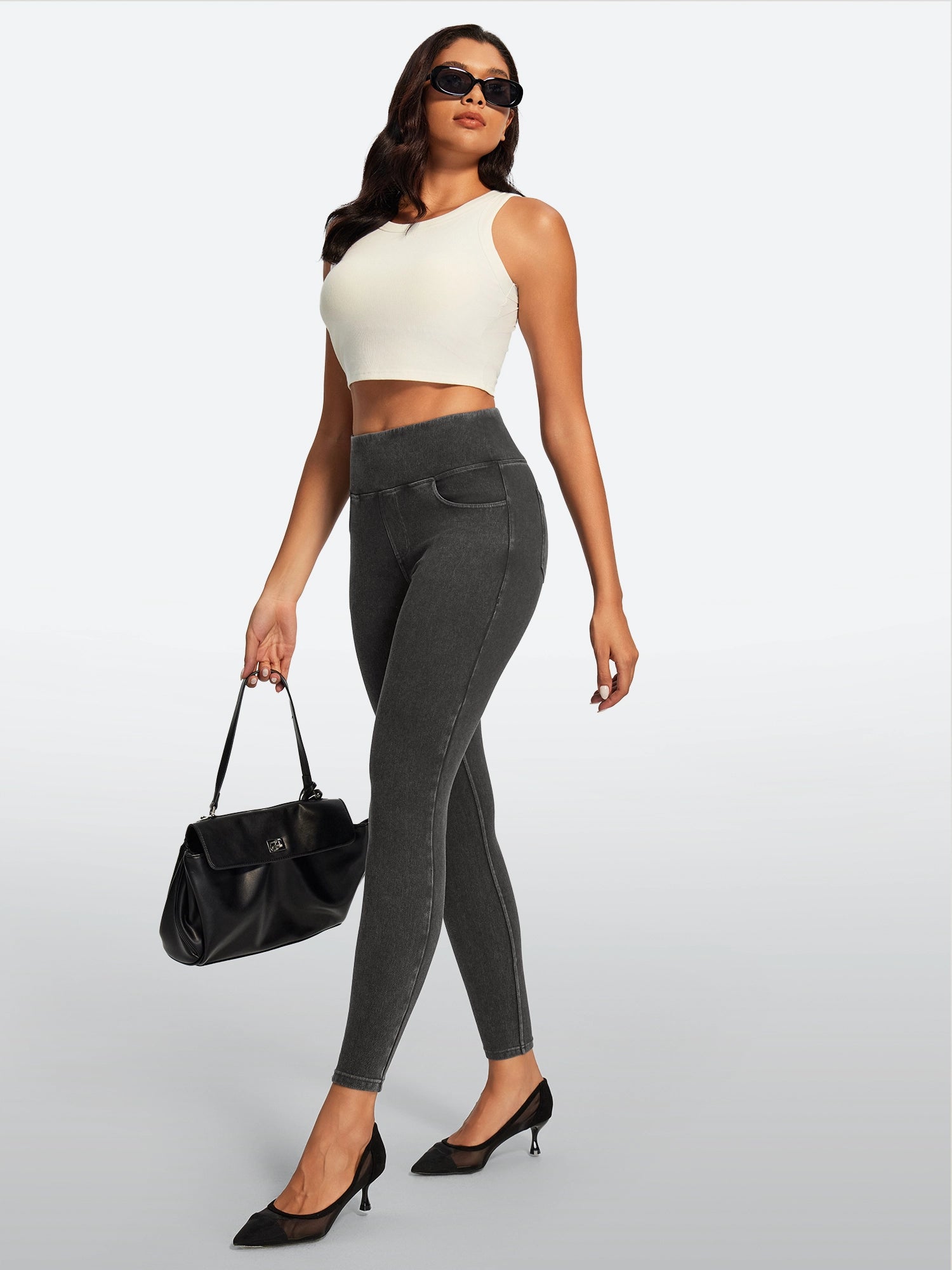 IUGA FlexDenim® High Waisted Stretchy Butt Lifting Jeggings With Pockets | Affordable Yoga Leggings & Activewear by IUGA