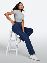 IUGA FlexDenim® High Waisted  Bootcut  Straight Leg Jeans | Affordable Yoga Leggings & Activewear by IUGA