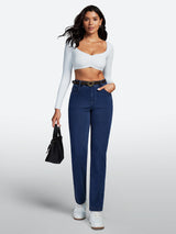 IUGA FlexDenim® High Waisted  Bootcut  Straight Leg Jeans | Affordable Yoga Leggings & Activewear by IUGA