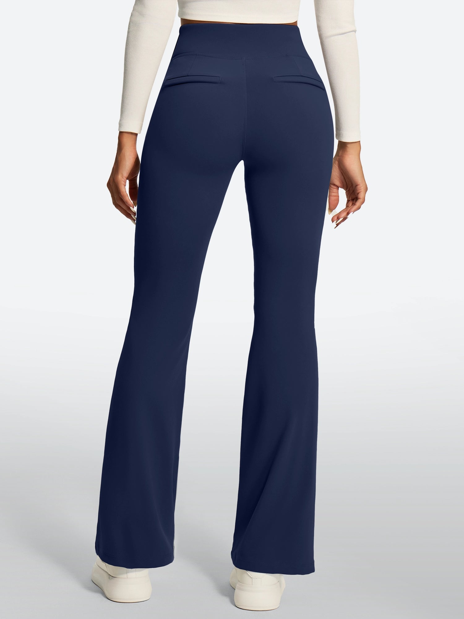 IUGA High Waist Pull On Stretchy Dress Pants With Zipper Pockets