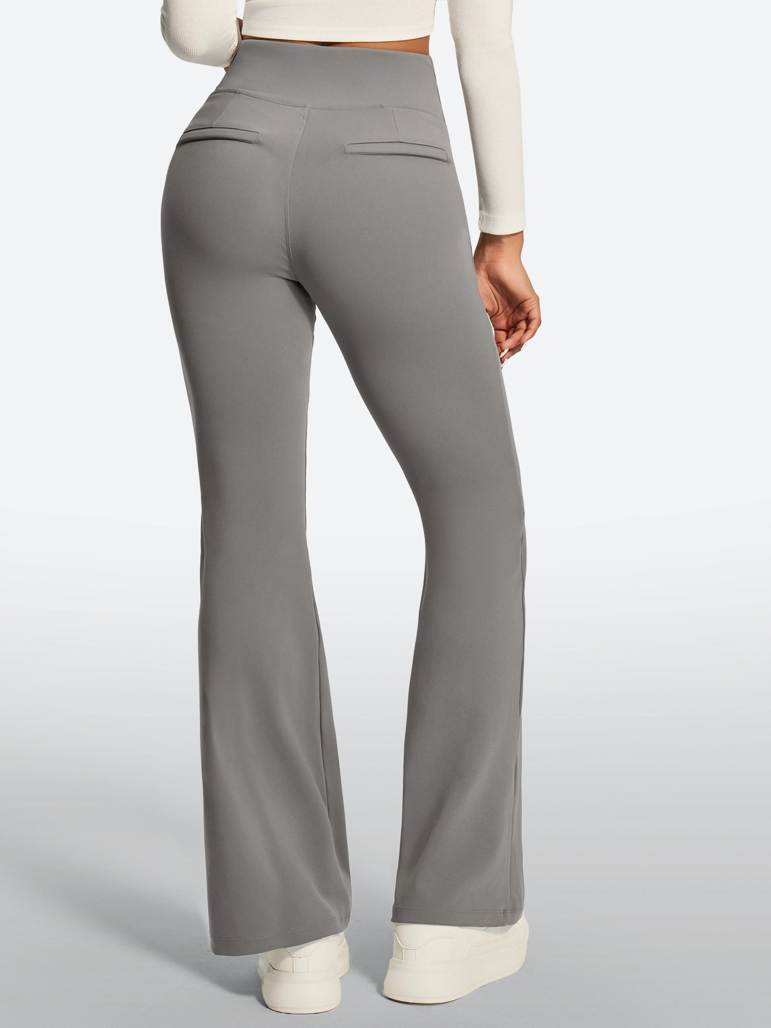 IUGA High Waist Pull On Stretchy Dress Pants With Zipper Pockets