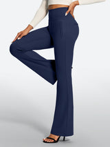 IUGA High Waist Pull On Stretchy Dress Pants With Zipper Pockets