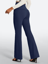 IUGA High Waist Pull On Stretchy Dress Pants With Zipper Pockets