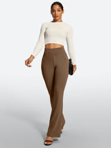 IUGA High Waist Pull On Stretchy Dress Pants With Zipper Pockets
