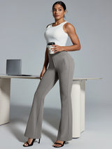 IUGA High Waist Pull On Stretchy Dress Pants With Zipper Pockets