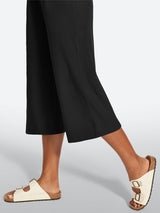 IUGA High Waisted Adjustable Drawstring Wide Leg Capris With Pockets | Affordable Yoga Leggings & Activewear by IUGA