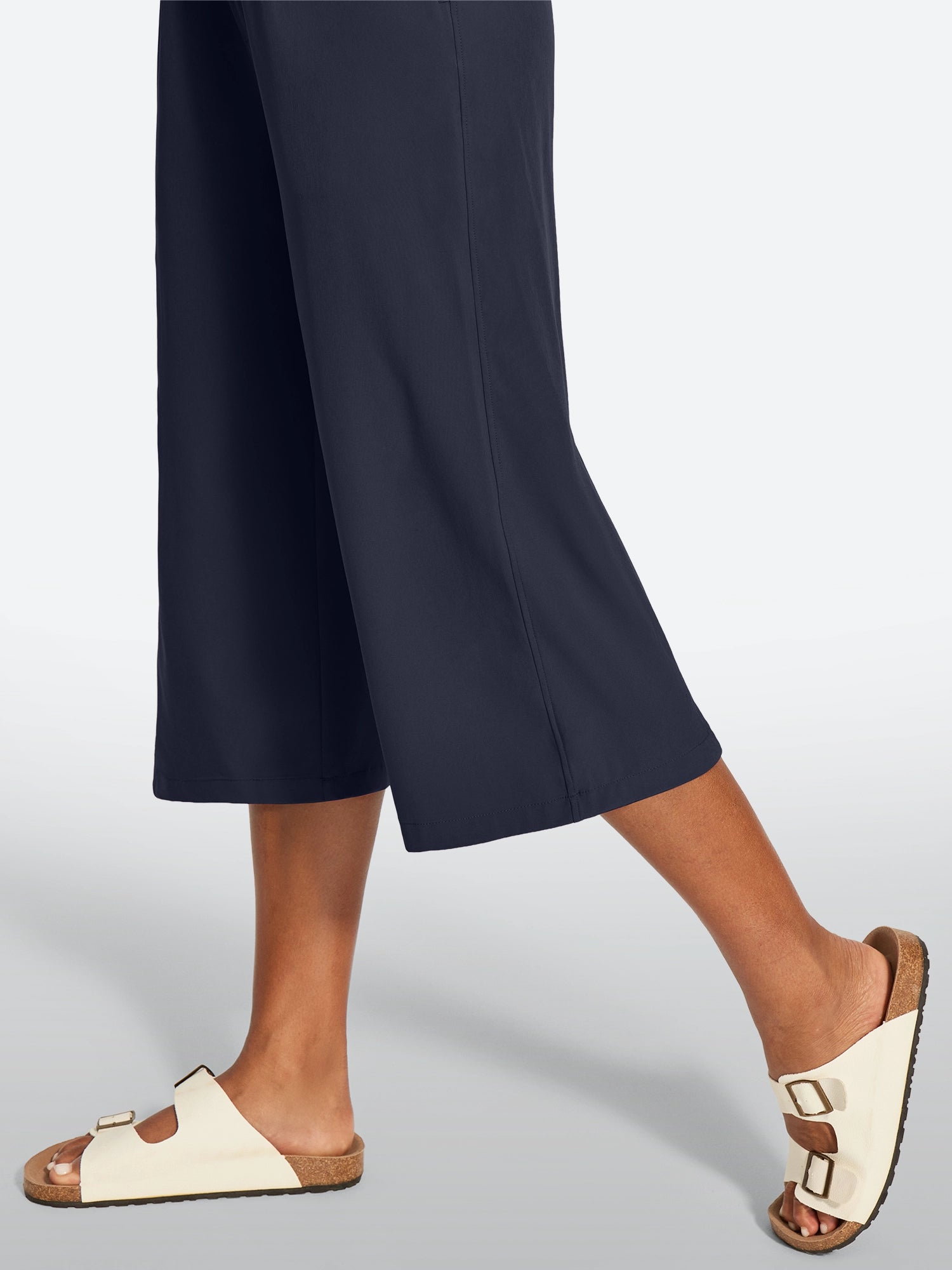 IUGA High Waisted Adjustable Drawstring Wide Leg Capris With Pockets | Affordable Yoga Leggings & Activewear by IUGA