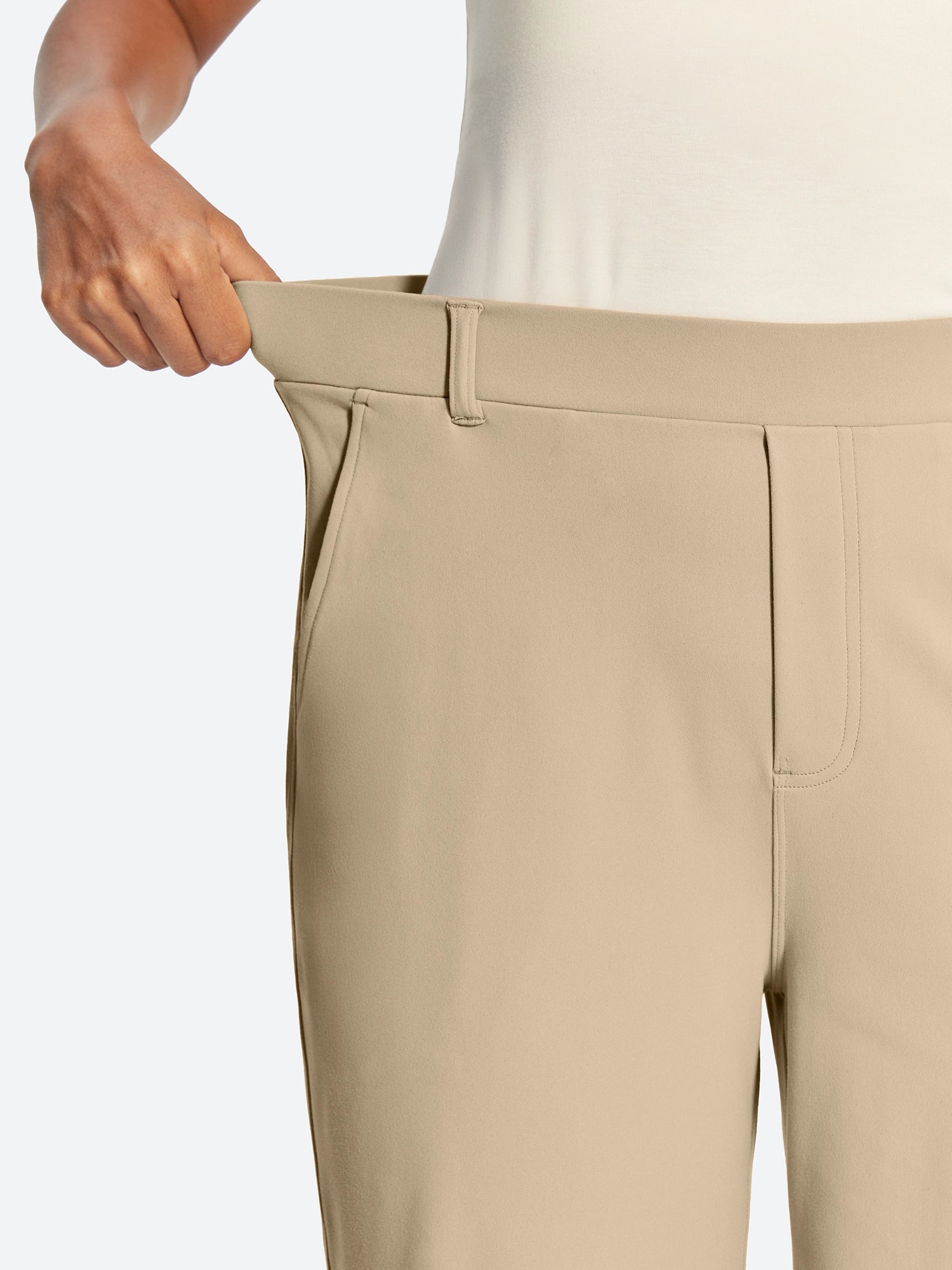 IUGA High Waisted Stretchy Wide Leg Pull On Work Pants With Pockets