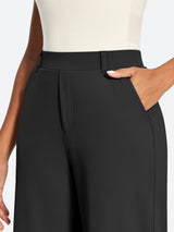 IUGA High Waisted Stretchy Wide Leg Pull On Work Pants With Pockets