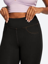IUGA FlexTight High Waist Denim-Look Capris With Pockets