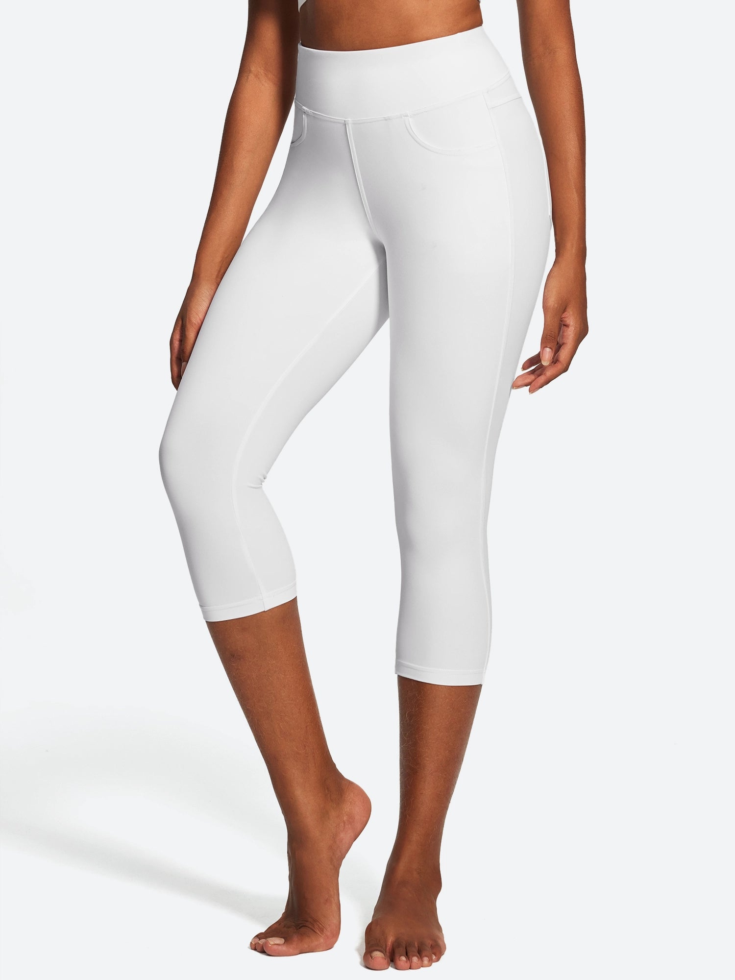 IUGA FlexTight High Waist Denim-Look Capris With Pockets