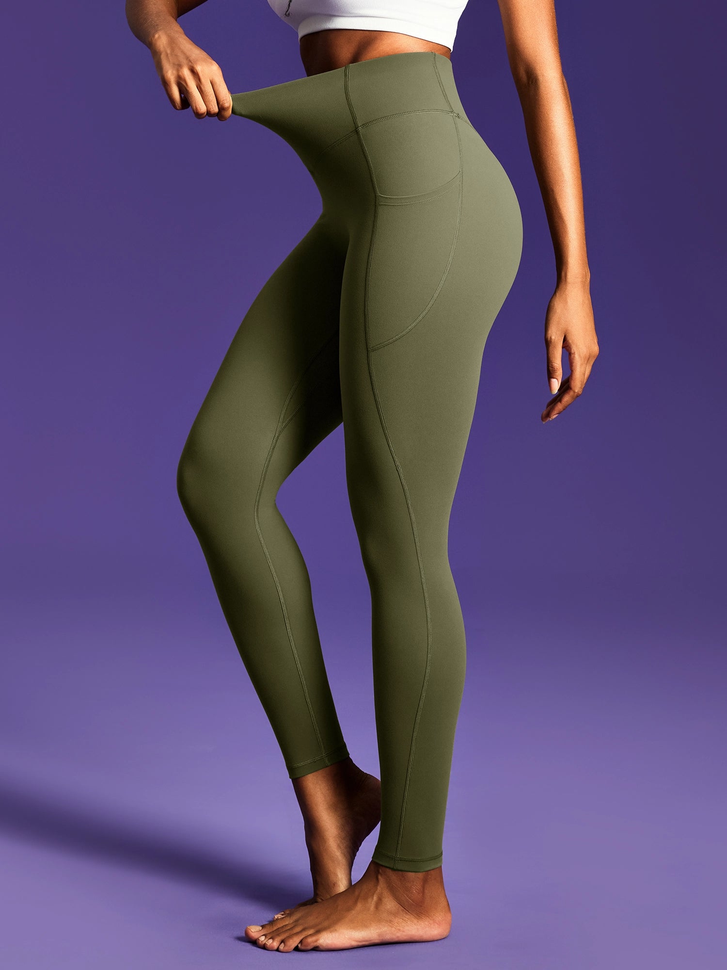 IUGA PowerTight Sandwich Scrunch Butt Lifting No Front Seam Compression Leggings With Pockets | Affordable Yoga Leggings & Activewear by IUGA