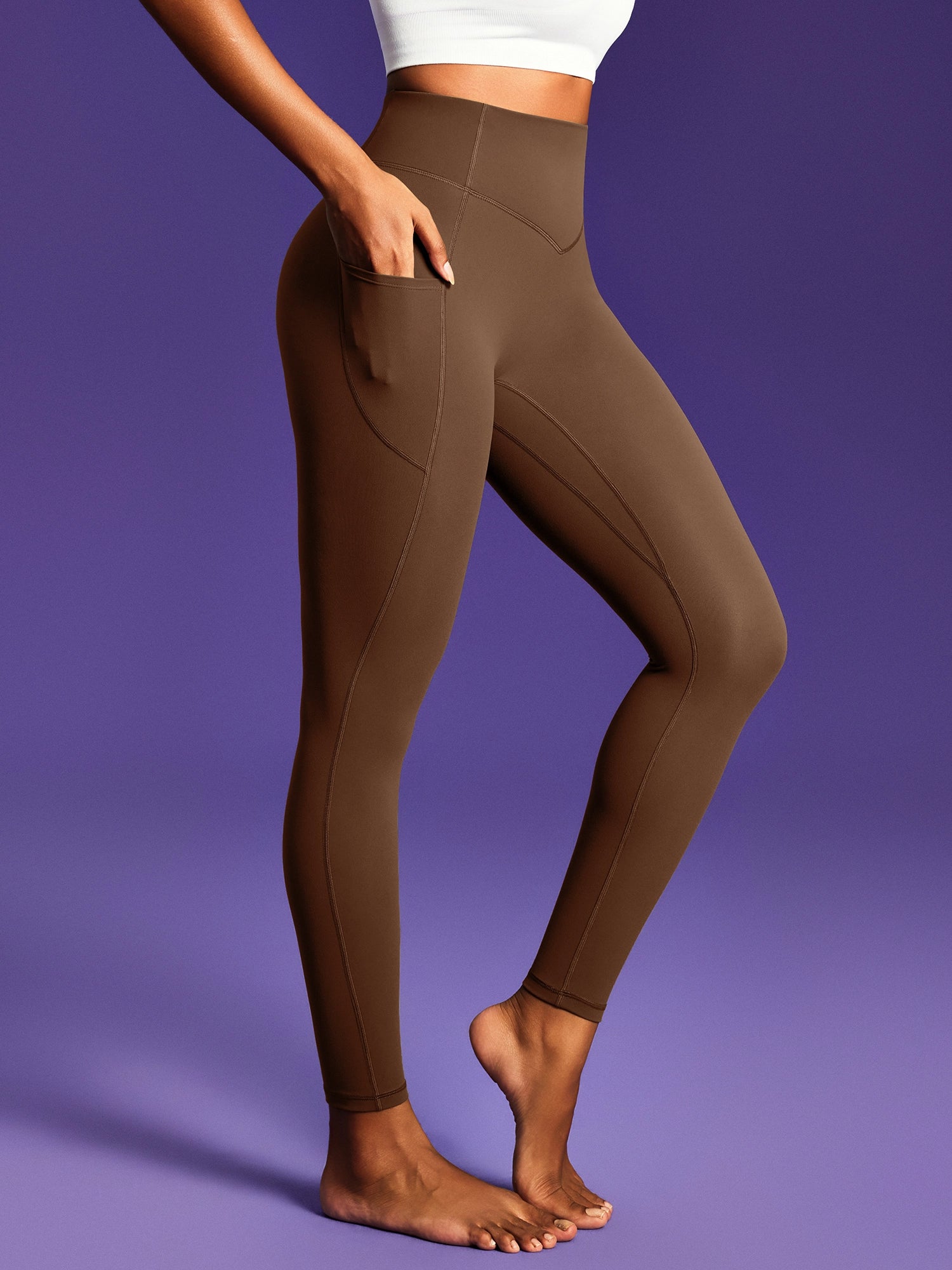 IUGA PowerTight Sandwich Scrunch Butt Lifting No Front Seam Compression Leggings With Pockets | Affordable Yoga Leggings & Activewear by IUGA