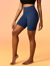 IUGA 7'' FlexTight Faux Denim High Waist Biker Shorts With Pockets