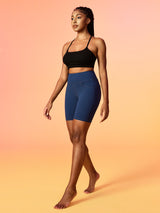 IUGA 7'' FlexTight Faux Denim High Waist Biker Shorts With Pockets