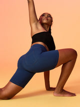 IUGA 7'' FlexTight Faux Denim High Waist Biker Shorts With Pockets