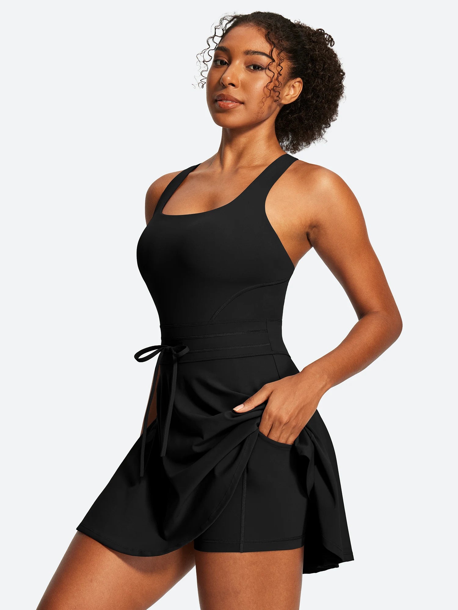 IUGA Tennis Mini Dresses With Built-in Shorts & Pockets | Affordable Yoga Leggings & Activewear by IUGA