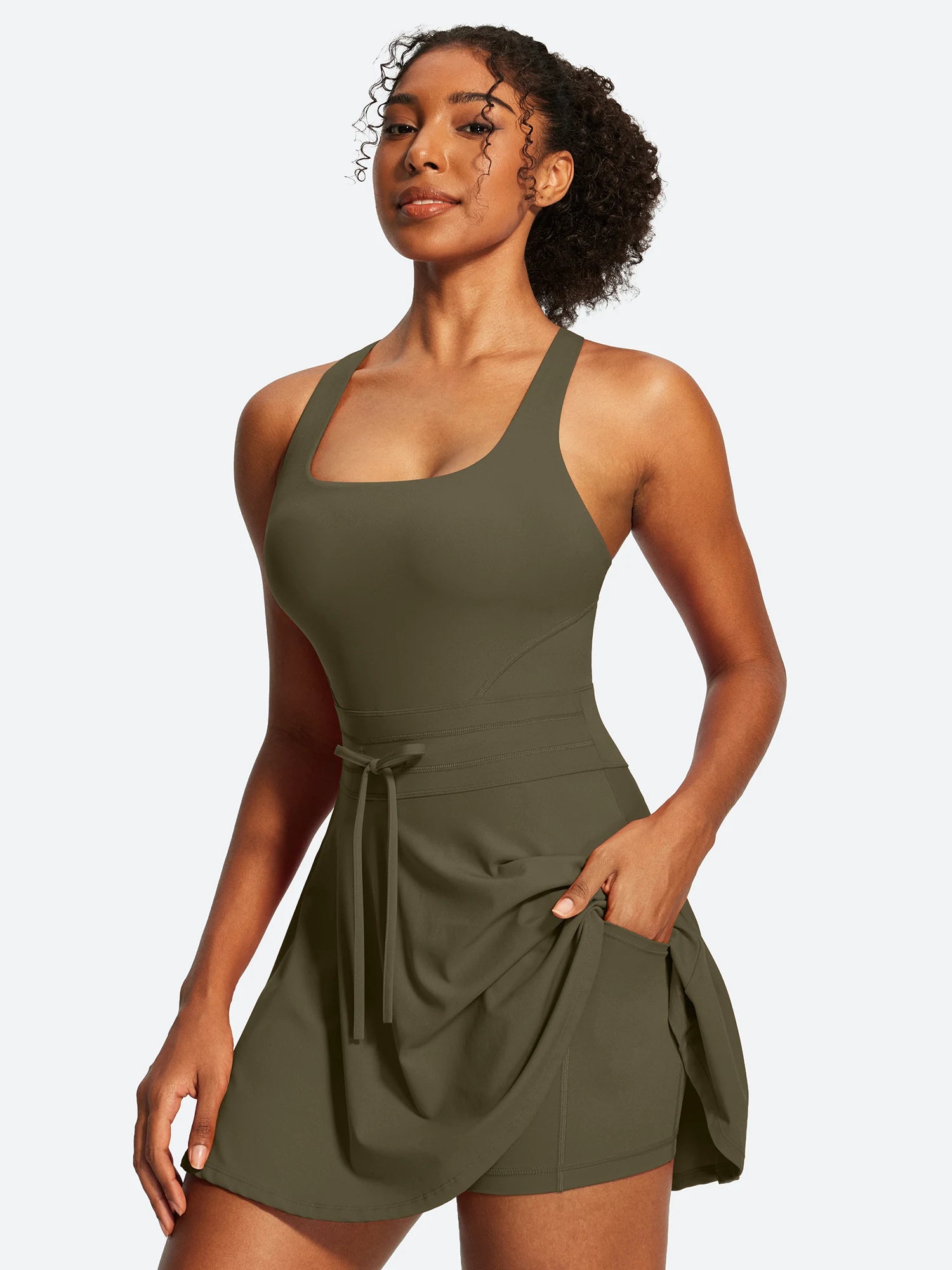 IUGA Tennis Mini Dresses With Built-in Shorts & Pockets | Affordable Yoga Leggings & Activewear by IUGA