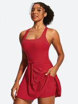 IUGA Tennis Mini Dresses With Built-in Shorts & Pockets | Affordable Yoga Leggings & Activewear by IUGA