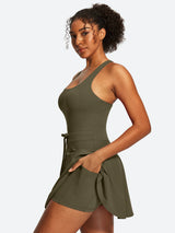 IUGA Tennis Mini Dresses With Built-in Shorts & Pockets | Affordable Yoga Leggings & Activewear by IUGA