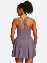 IUGA Tennis Mini Dresses With Built-in Shorts & Pockets | Affordable Yoga Leggings & Activewear by IUGA