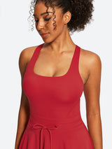 IUGA Tennis Mini Dresses With Built-in Shorts & Pockets | Affordable Yoga Leggings & Activewear by IUGA