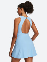 IUGA Open Back Sleeveless Tennis Dress With Built-in Shorts & Pockets | Affordable Yoga Leggings & Activewear by IUGA