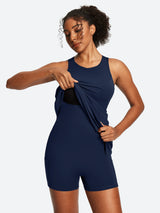 IUGA Open Back Sleeveless Tennis Dress With Built-in Shorts & Pockets | Affordable Yoga Leggings & Activewear by IUGA