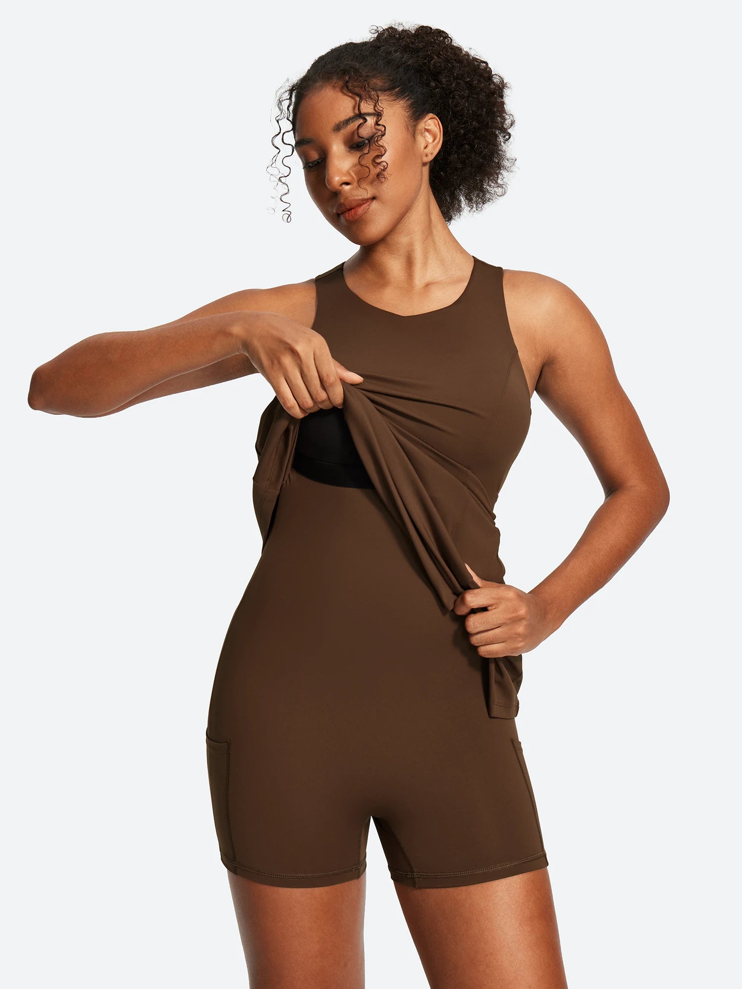 IUGA Open Back Sleeveless Tennis Dress With Built-in Shorts & Pockets | Affordable Yoga Leggings & Activewear by IUGA