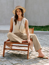 IUGA Cotton Linen Pull-On Wide Leg Pants With Pockets | Affordable Yoga Leggings & Activewear by IUGA