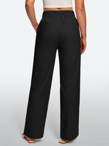 IUGA Cotton Linen Pull-On Wide Leg Pants With Pockets | Affordable Yoga Leggings & Activewear by IUGA