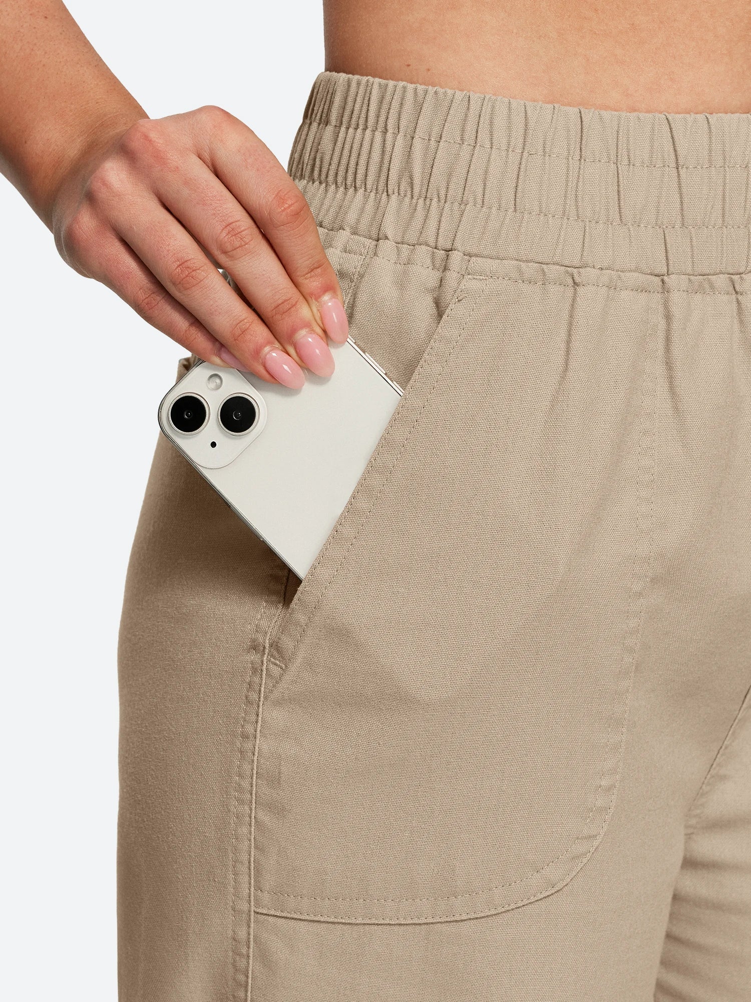 IUGA Cotton Linen Pull-On Wide Leg Pants With Pockets | Affordable Yoga Leggings & Activewear by IUGA